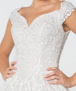 Lace Embellished Long A-Line Wedding Gown By Elizabeth K GL2823