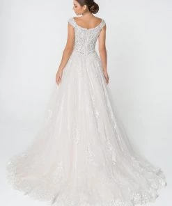 Lace Embellished Long A-Line Wedding Gown By Elizabeth K GL2823