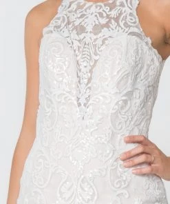 Lace High-Neck Wedding Mermaid Gown By Elizabeth K GL2818