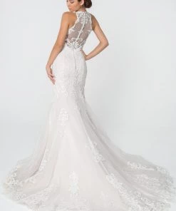 Lace High-Neck Wedding Mermaid Gown By Elizabeth K GL2818