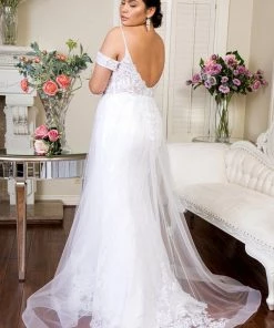 Lace Overskirt Wedding Gown By Elizabeth K GL1946