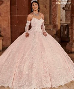 Mary's Bridal Lace Quinceanera Dress By Alta Couture MQ3072