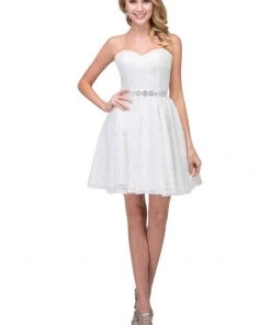 Prom Lace Short Sweetheart Dress With Corset Back By Star Box 6147