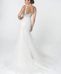 Lace V-Neck Wedding Mermaid Gown By Elizabeth K GL2815 9 Lace V-Neck Wedding Mermaid Gown By Elizabeth K GL2815
