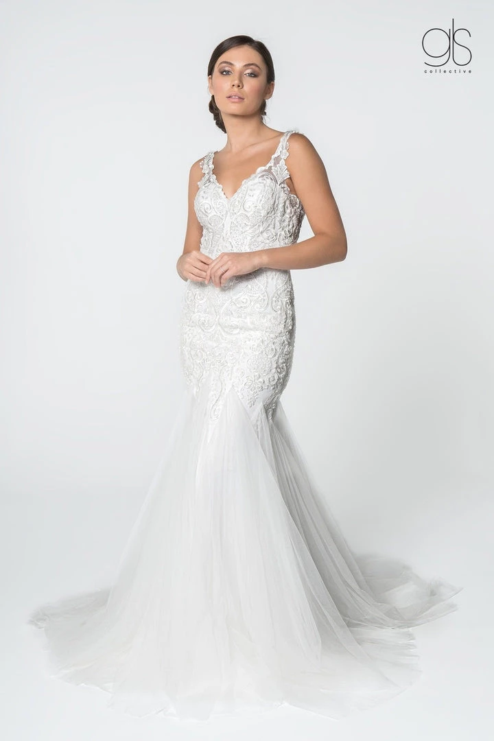 Lace V-Neck Wedding Mermaid Gown By Elizabeth K GL2815 3 Lace V-Neck Wedding Mermaid Gown By Elizabeth K GL2815