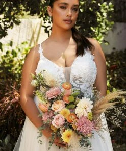 Layered A-line Tulle White Gown By Cinderella Divine CB072W 21 Layered A-line Tulle White Gown By Cinderella Divine CB072W