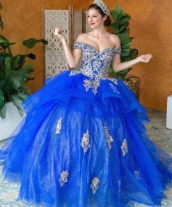 Calla Collection Layered Off Shoulder Quinceanera Dress By Calla KY018383X