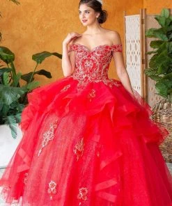 Calla Collection Layered Off Shoulder Quinceanera Dress By Calla KY018383X