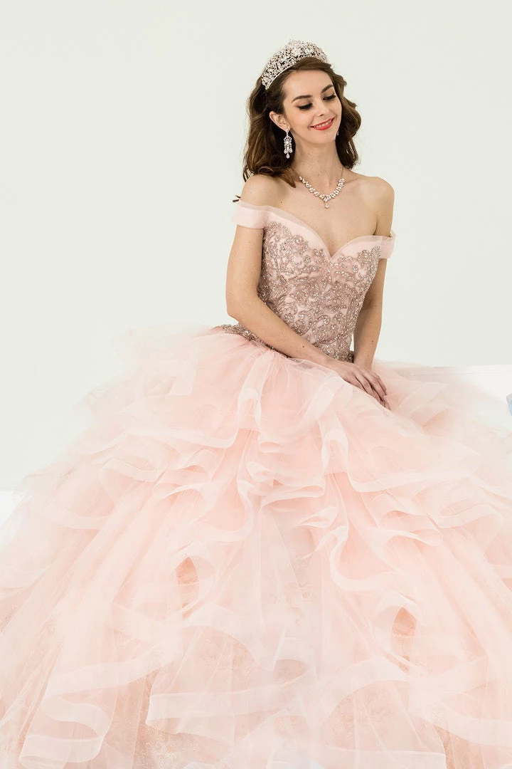 Layered Off Shoulder Quinceanera Dress By Leonia Lee 19005 Quinceañera 7 Layered Off Shoulder Quinceanera Dress By Leonia Lee 19005 Quinceañera