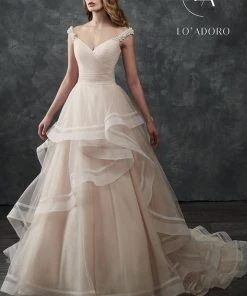 Lo Adoro By Mary's Bridal Wedding Dresses Layered Off Shoulder Wedding Dress By Mary's Bridal M667