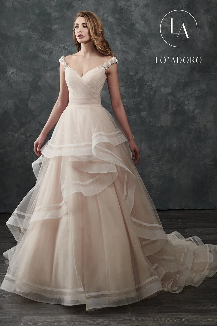Lo Adoro By Mary's Bridal Wedding Dresses Layered Off Shoulder Wedding Dress By Mary's Bridal M667 3 Lo Adoro By Mary's Bridal Wedding Dresses Layered Off Shoulder Wedding Dress By Mary's Bridal M667