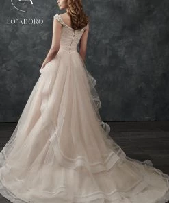 Lo Adoro By Mary's Bridal Wedding Dresses Layered Off Shoulder Wedding Dress By Mary's Bridal M667 10 Lo Adoro By Mary's Bridal Wedding Dresses Layered Off Shoulder Wedding Dress By Mary's Bridal M667