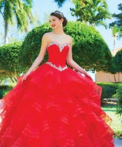 House Of Wu Fiesta Gowns Layered Strapless Quinceanera Dress By Fiesta Gowns 56411 Quinceañera