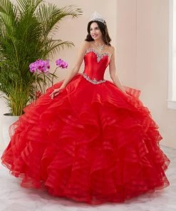 House Of Wu Fiesta Gowns Layered Strapless Quinceanera Dress By Fiesta Gowns 56411 Quinceañera