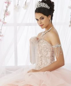 Layered Strapless Tulle Quinceanera Dress By House Of Wu 26911
