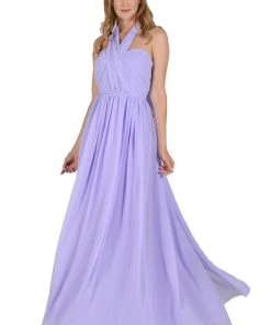 Prom Lilac Long Convertible Chiffon Dress By Poly USA