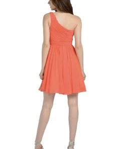 Prom Lilac Short One Shoulder Ruched Dress By Poly USA