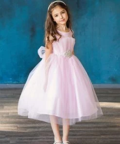 Calla Collection Flower Girl Dresses Little Girls Pleated Tea Length Tulle Dress By Calla D793