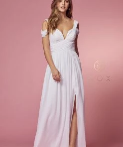 Prom Long A-line Cold Shoulder Dress With Slit By Nox Anabel Y277