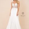 Long A-line Dress With Beaded Sheer Bodice By Nox Anabel T315 Prom