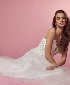 Long A-line Dress With Floral Appliques By Nox Anabel R346 Prom