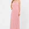 Long A-line Dress With Pleated Bodice By Poly USA 8554