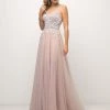 Applique Long Tulle Dress By Cinderella Divine UW203 Prom