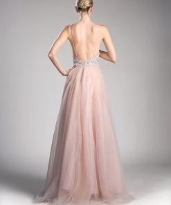 Applique Long Tulle Dress By Cinderella Divine UW203 Prom