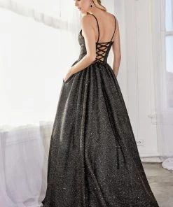 Long A-line Glitter Dress By Cinderella Divine J796 13 Long A-line Glitter Dress By Cinderella Divine J796