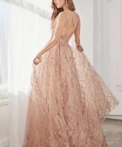 Prom Long A-line Glitter Lace Dress By Cinderella Divine C32