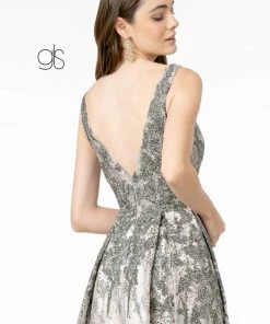 Long A-line Jeweled Lace Dress By Elizabeth K GL1835 10 Long A-line Jeweled Lace Dress By Elizabeth K GL1835