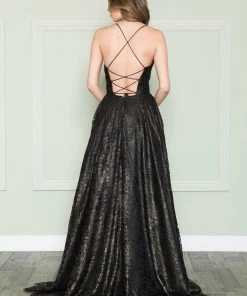 Long A-line Lace Dress By Poly USA 8862 Prom