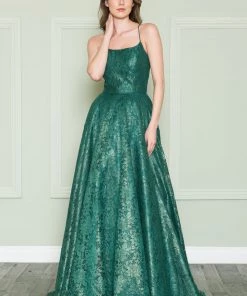 Long A-line Lace Dress By Poly USA 8862 Prom