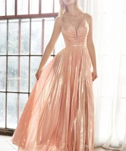 Long A-line Metallic Dress By Cinderella Divine CD161