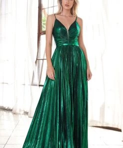 Long A-line Metallic Dress By Cinderella Divine CD161
