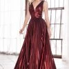 Long A-line Metallic Dress By Cinderella Divine CD160 Prom
