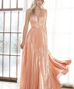 Long A-line Metallic Dress By Cinderella Divine CD160 Prom 25 Long A-line Metallic Dress By Cinderella Divine CD160 Prom
