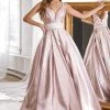 Long A-line Metallic Dress By Cinderella Divine CR850