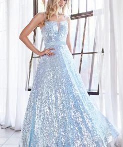 Prom Long Allover Sequin Dress By Cinderella Divine AM518 12 Prom Long Allover Sequin Dress By Cinderella Divine AM518