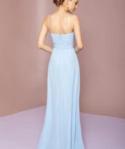 Long A-line Sleeveless Dress With Ruched Bodice By Elizabeth K GL2666 Prom