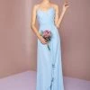 Long A-line Sleeveless Dress With Ruched Bodice By Elizabeth K GL2666 Prom