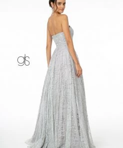 Prom Long A-Line Strapless Glitter Dress By Elizabeth K GL2921 18 Prom Long A-Line Strapless Glitter Dress By Elizabeth K GL2921