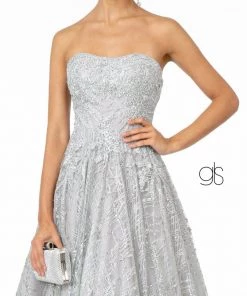 Prom Long A-Line Strapless Glitter Dress By Elizabeth K GL2921 19 Prom Long A-Line Strapless Glitter Dress By Elizabeth K GL2921