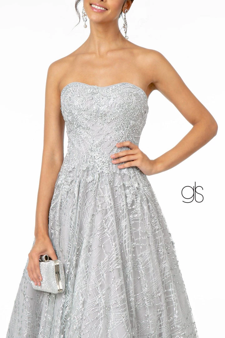 Prom Long A-Line Strapless Glitter Dress By Elizabeth K GL2921 9 Prom Long A-Line Strapless Glitter Dress By Elizabeth K GL2921