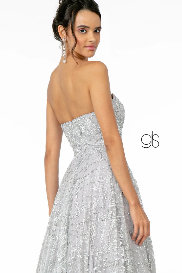 Prom Long A-Line Strapless Glitter Dress By Elizabeth K GL2921 10 Prom Long A-Line Strapless Glitter Dress By Elizabeth K GL2921
