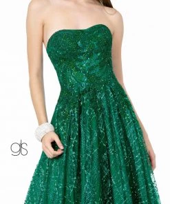 Prom Long A-Line Strapless Glitter Dress By Elizabeth K GL2921 15 Prom Long A-Line Strapless Glitter Dress By Elizabeth K GL2921