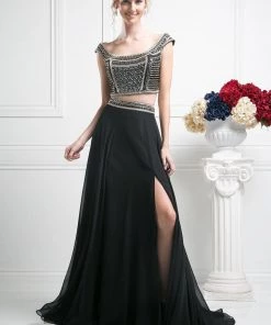 Prom Long A-line Two Piece Dress By Cinderella Divine CK27