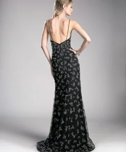 Prom Beaded Sheath Gown With Slit By Cinderella Divine CZ0012