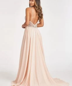 Prom Long Beaded Bodice Chiffon Dress By Elizabeth K GL3005