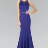 Long Beaded Dress With Sheer Back By Elizabeth K GL2303